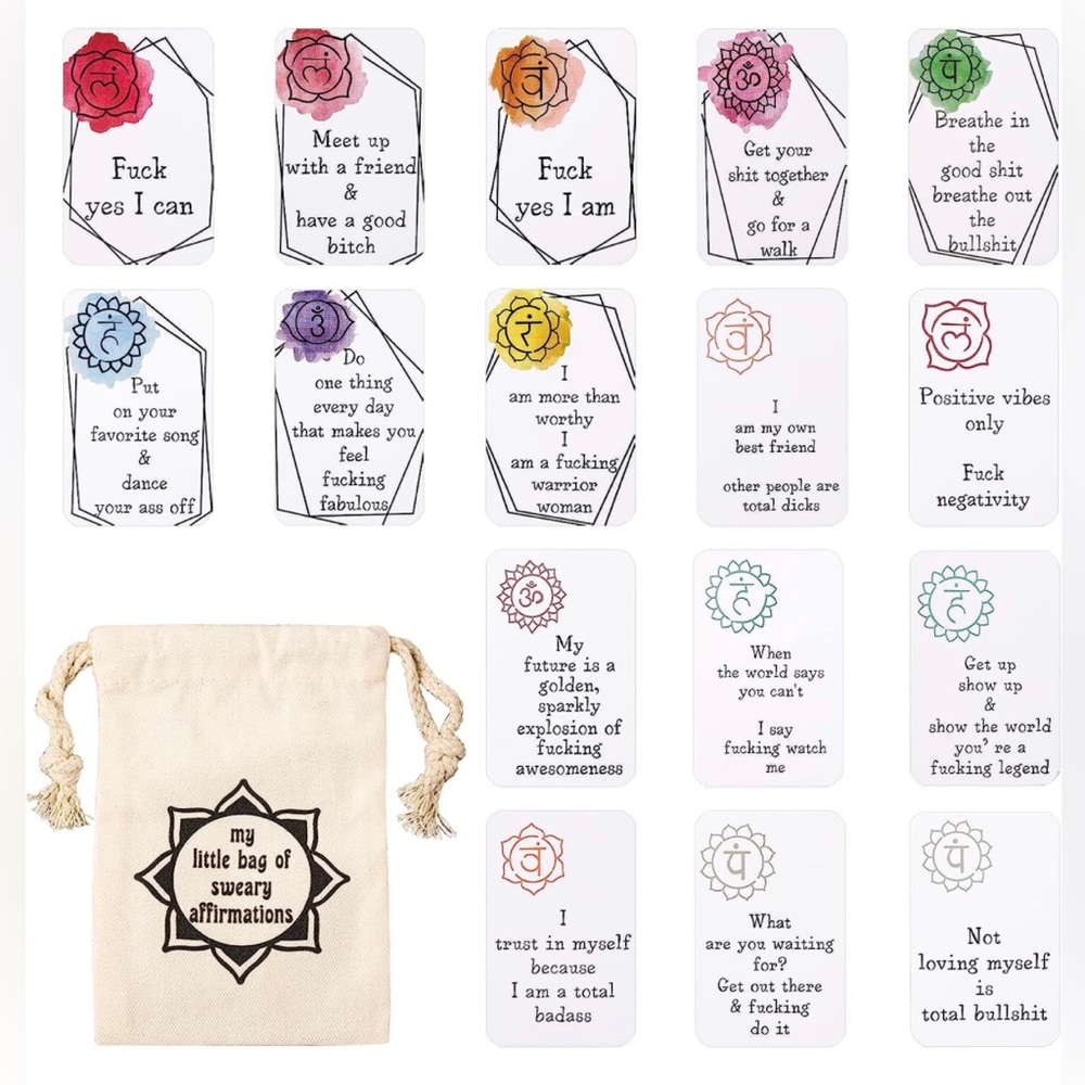 Sweary Affirmation Cards Funny Inspirational Gift Motivational Office Swear Word